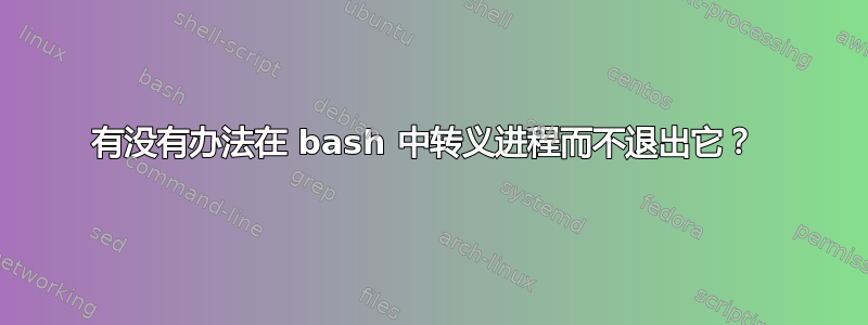 有没有办法在 bash 中转义进程而不退出它？ 