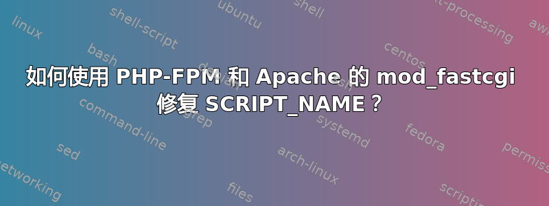 如何使用 PHP-FPM 和 Apache 的 mod_fastcgi 修复 SCRIPT_NAME？