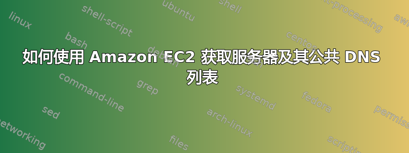 如何使用 Amazon EC2 获取服务器及其公共 DNS 列表