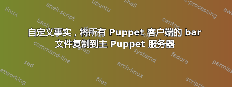 自定义事实，将所有 Puppet 客户端的 bar 文件复制到主 Puppet 服务器