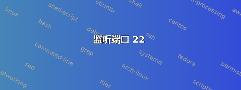 监听端口 22