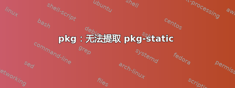 pkg：无法提取 pkg-static