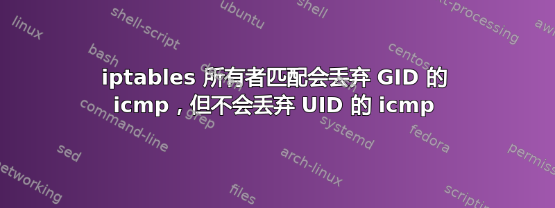 iptables 所有者匹配会丢弃 GID 的 icmp，但不会丢弃 UID 的 icmp