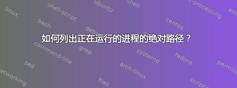 如何列出正在运行的进程的绝对路径？