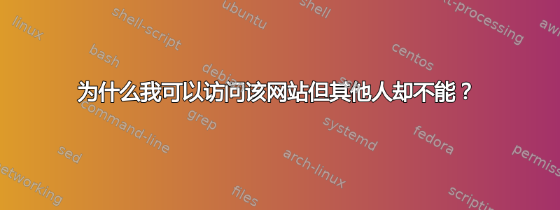 为什么我可以访问该网站但其他人却不能？