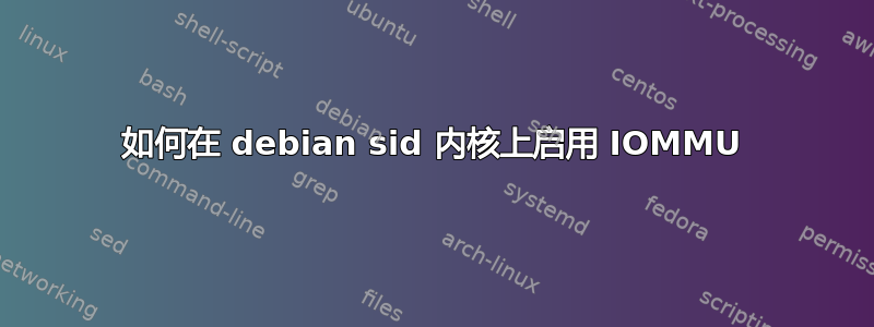 如何在 debian sid 内核上启用 IOMMU