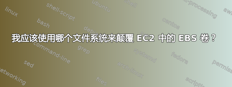 我应该使用哪个文件系统来颠覆 EC2 中的 EBS 卷？