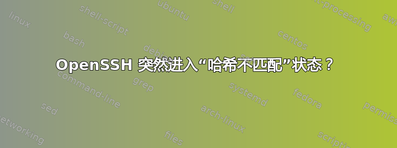 OpenSSH 突然进入“哈希不匹配”状态？