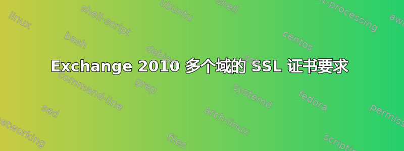 Exchange 2010 多个域的 SSL 证书要求