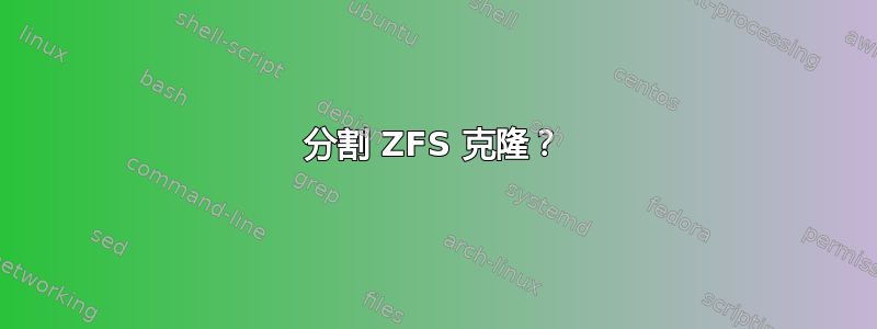 分割 ZFS 克隆？