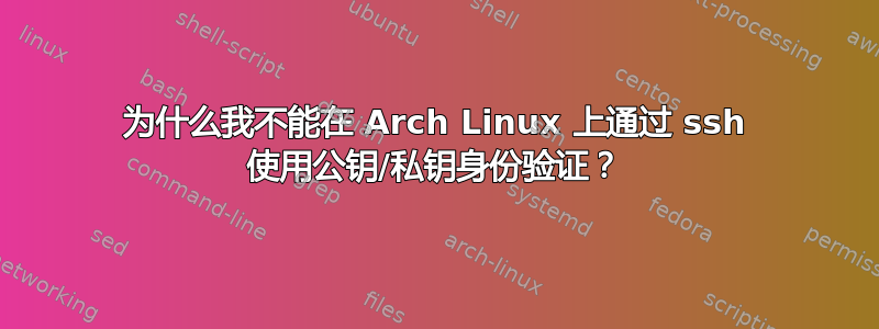 为什么我不能在 Arch Linux 上通过 ssh 使用公钥/私钥身份验证？