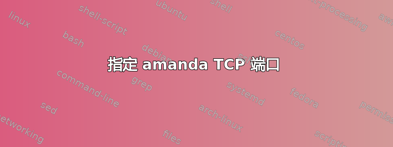 指定 amanda TCP 端口