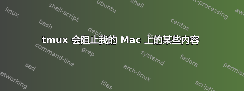 tmux 会阻止我的 Mac 上的某些内容