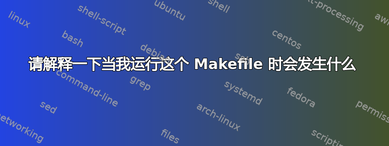 请解释一下当我运行这个 Makefile 时会发生什么