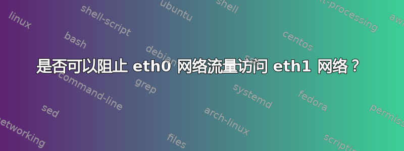 是否可以阻止 eth0 网络流量访问 eth1 网络？