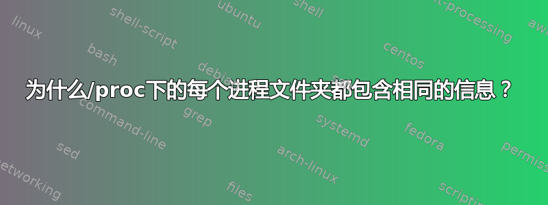 为什么/proc下的每个进程文件夹都包含相同的信息？