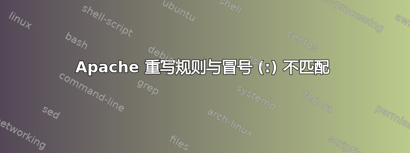 Apache 重写规则与冒号 (:) 不匹配