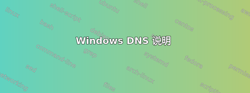 Windows DNS 说明