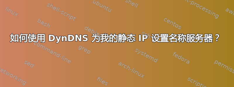 如何使用 DynDNS 为我的静态 IP 设置名称服务器？