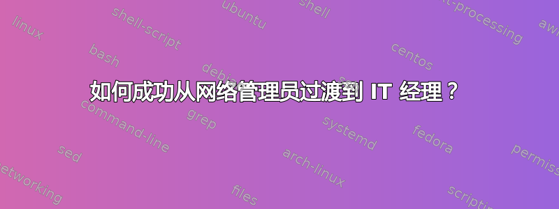 如何成功从网络管理员过渡到 IT 经理？