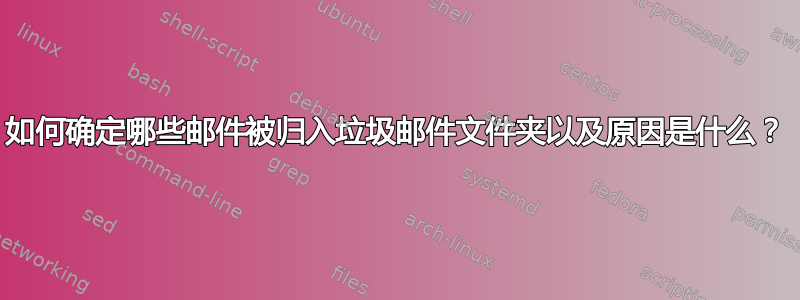 如何确定哪些邮件被归入垃圾邮件文件夹以及原因是什么？