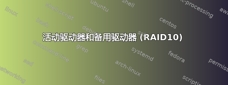 活动驱动器和备用驱动器 (RAID10)