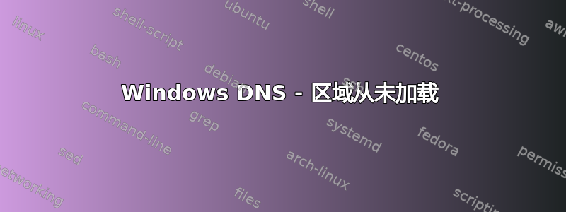 Windows DNS - 区域从未加载