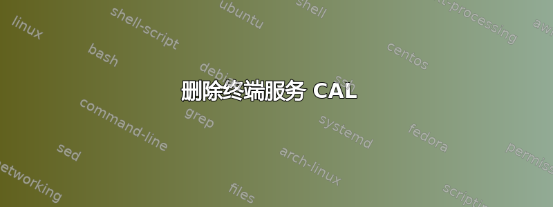 删除终端服务 CAL 