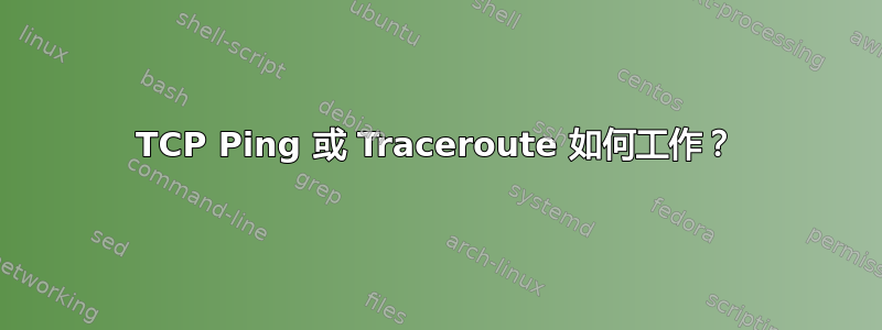 TCP Ping 或 Traceroute 如何工作？