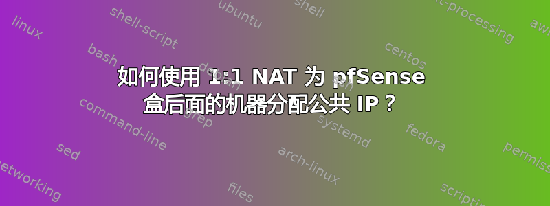 如何使用 1:1 NAT 为 pfSense 盒后面的机器分配公共 IP？