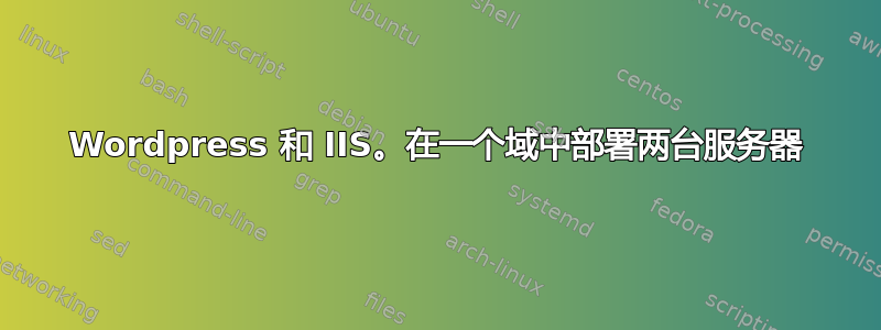 Wordpress 和 IIS。在一个域中部署两台服务器