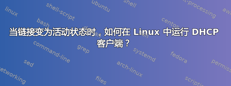 当链接变为活动状态时，如何在 Linux 中运行 DHCP 客户端？