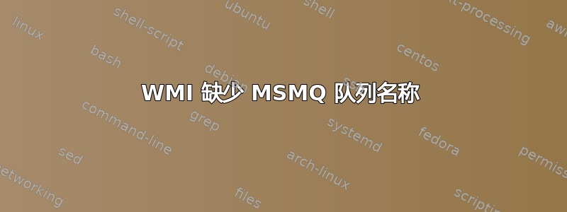 WMI 缺少 MSMQ 队列名称