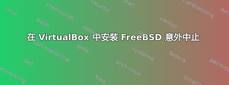 在 VirtualBox 中安装 FreeBSD 意外中止