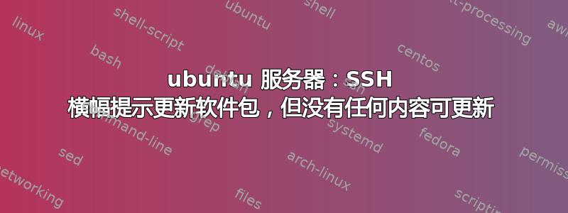 ubuntu 服务器：SSH 横幅提示更新软件包，但没有任何内容可更新