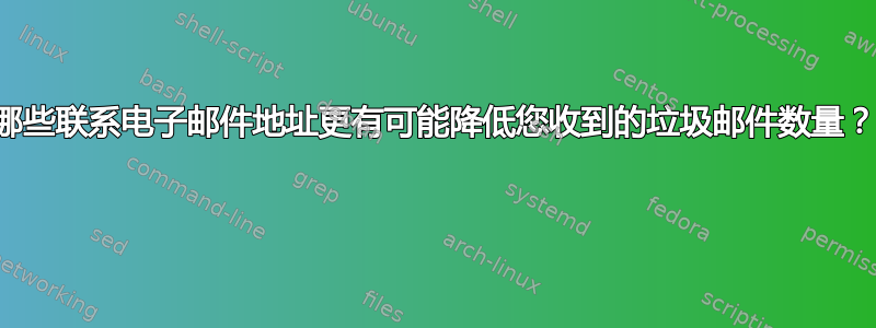 哪些联系电子邮件地址更有可能降低您收到的垃圾邮件数量？ 