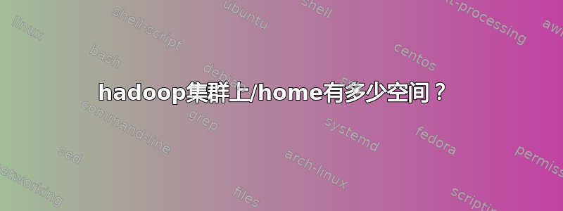 hadoop集群上/home有多少空间？ 