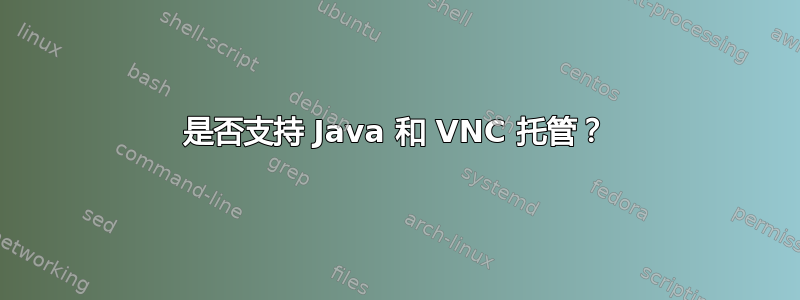 是否支持 Java 和 VNC 托管？