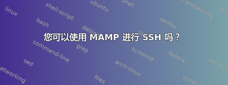 您可以使用 MAMP 进行 SSH 吗？