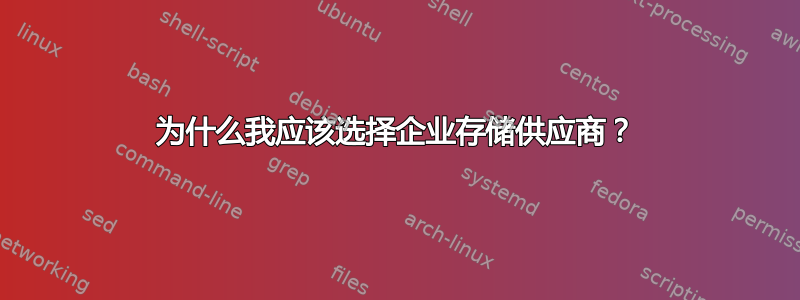 为什么我应该选择企业存储供应商？