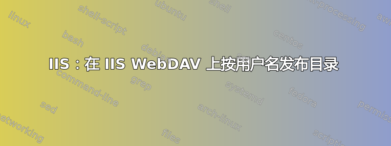 IIS：在 IIS WebDAV 上按用户名发布目录