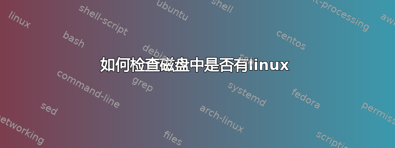 如何检查磁盘中是否有linux