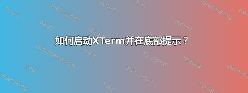 如何启动XTerm并在底部提示？