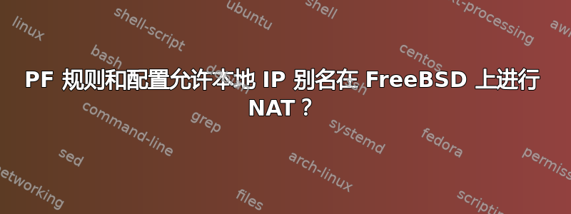 PF 规则和配置允许本地 IP 别名在 FreeBSD 上进行 NAT？