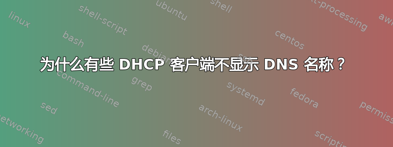 为什么有些 DHCP 客户端不显示 DNS 名称？