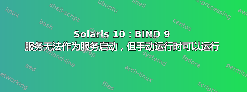 Solaris 10：BIND 9 服务无法作为服务启动，但手动运行时可以运行