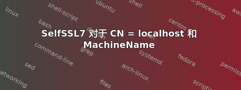 SelfSSL7 对于 CN = localhost 和 MachineName