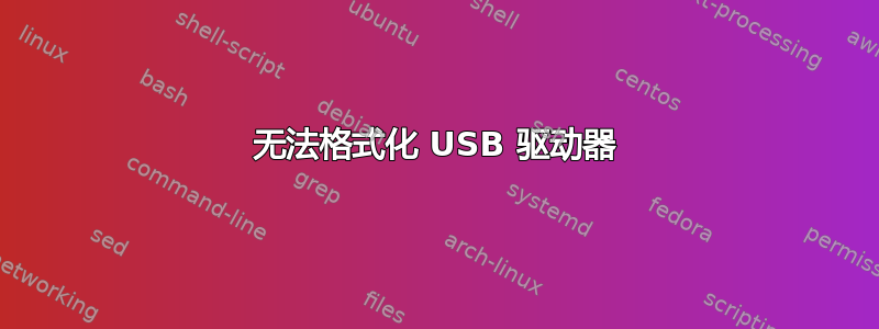 无法格式化 USB 驱动器