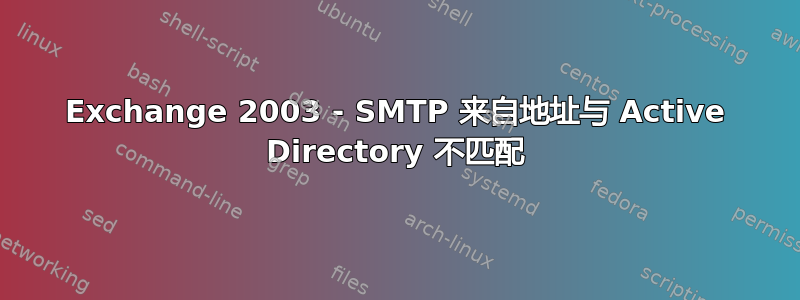 Exchange 2003 - SMTP 来自地址与 Active Directory 不匹配