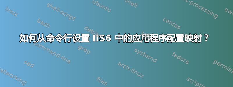 如何从命令行设置 IIS6 中的应用程序配置映射？